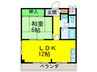 サンシャイン上北 1LDKの間取り