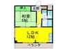 サンシャイン上北 1LDKの間取り