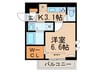 R-001 1Kの間取り