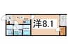 シャルマン平野 1Kの間取り