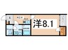 シャルマン平野 1Kの間取り