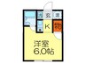 シャルム岡山手 1Kの間取り
