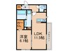 イーストラインⅡ 1LDKの間取り