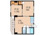 向川原土井マンション 2DKの間取り