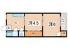 向川原土井マンション 2Kの間取り
