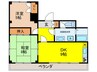 エフィ－ネ西田辺 2DKの間取り