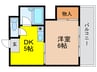 エフィ－ネ西田辺 1DKの間取り