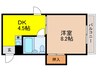エフィ－ネ西田辺 1DKの間取り