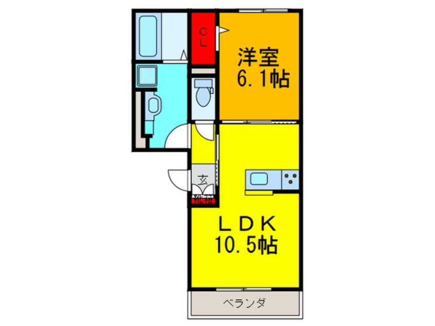 間取図 エストドミール東中浜