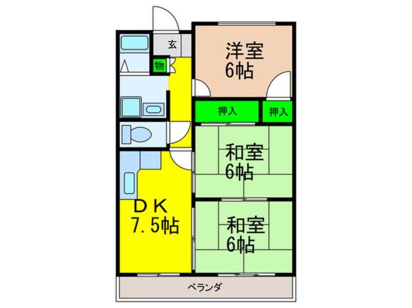 間取図 青い鳥ハイツ