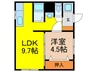 辻野ハイツ 1LDKの間取り