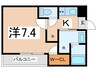 フジパレス西脇Ⅲ番館 1Kの間取り