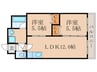 第２長栄マンション 2LDKの間取り