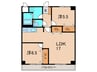 ボーニングＴＯＢＩＳＵ 2LDKの間取り