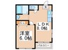 マンションカーサー 1LDKの間取り