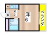 コーポ太秦 1Kの間取り