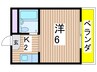 コーポ太秦 1Kの間取り