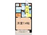 ル－ヴェンブルン豊津 1Kの間取り