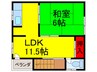 赤松文化 1LDKの間取り