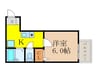 フレグランス東中島 1Kの間取り