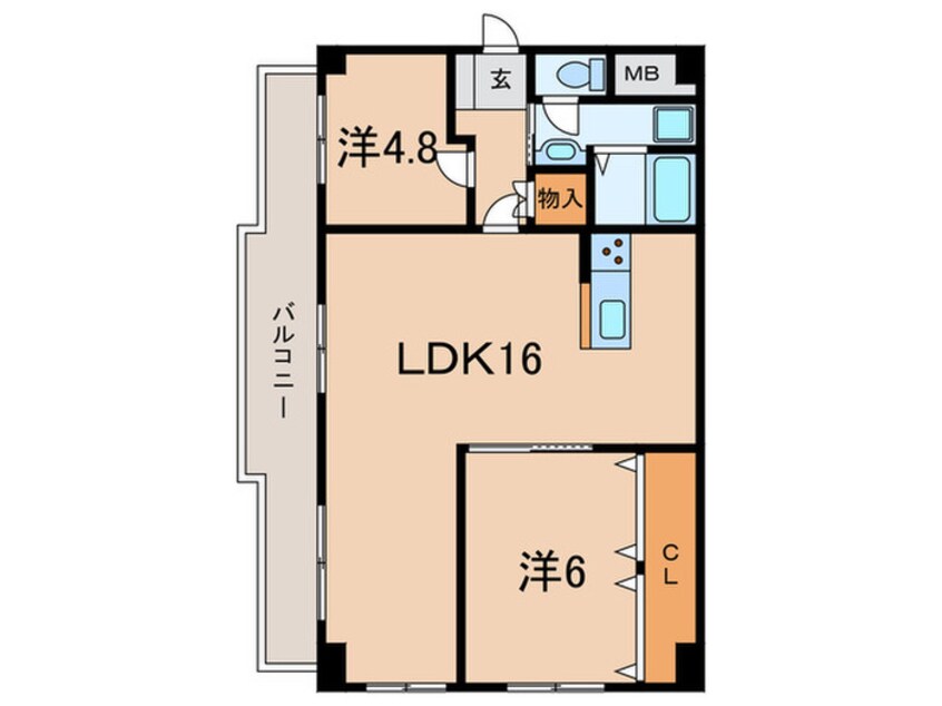 間取図 ユニーブル六甲南棟（101）