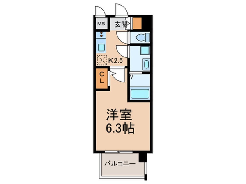 間取図 ｴｽﾘｰﾄﾞﾚｼﾞﾃﾞﾝｽ大阪福島ｼﾃｨｳｴｽﾄ
