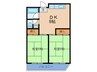 第２住吉苑 2DKの間取り