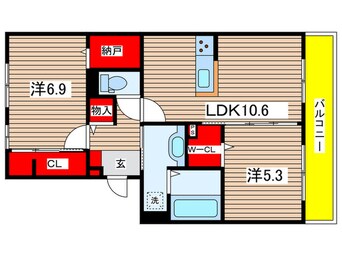 間取図 仮)D-ROOM折戸町