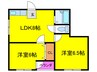 ロイヤルコ－ト弐番館 2LDKの間取り