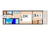H-Maison WEST 1LDKの間取り