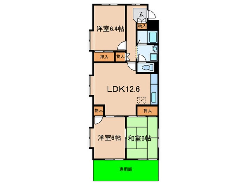 間取図 エクレ－ル東園田