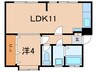 西舞マンション 1LDKの間取り