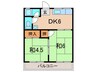 福和ハイツ 2DKの間取り