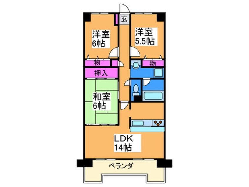 間取図 CASSIA南住吉