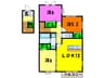 松籟軒A棟 3LDKの間取り