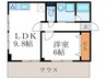 トラストコート二条駅前 1LDKの間取り