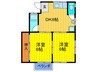ハイツ以和貴 2DKの間取り