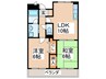 シャルマンコ－ト喜志 2LDKの間取り