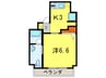ロイヤルメゾン宝塚 1Kの間取り