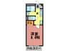アリエッタ西堤 1Kの間取り