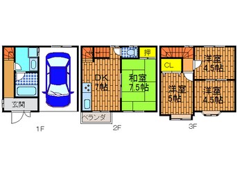 間取図 石橋様貸家