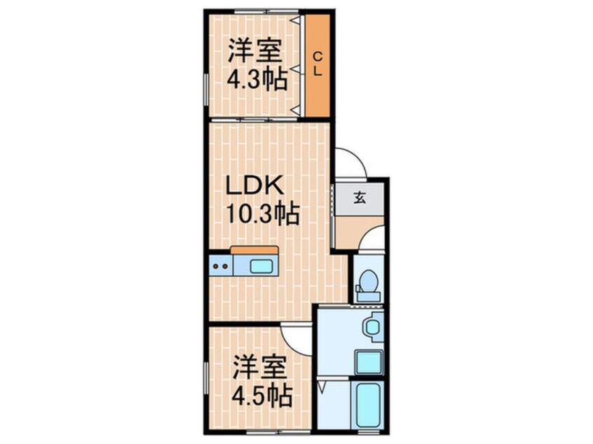 間取図 ウエスト魚住Ⅲ