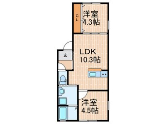 間取図 ウエスト魚住Ⅲ