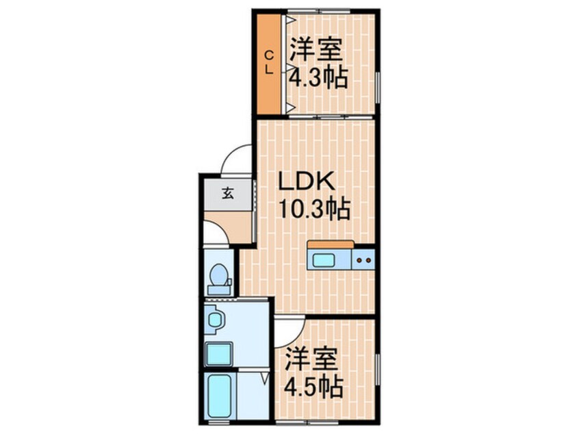 間取図 ウエスト魚住Ⅲ