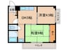 フレアＭ 2DKの間取り