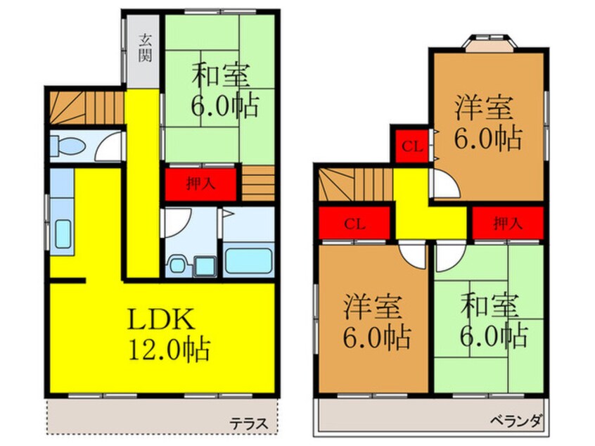 間取図 虎谷貸家