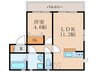 EXSONIA湊川 1LDKの間取り