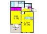 ソレイユ平野 1LDKの間取り