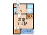 ハマサキマンション 1Kの間取り