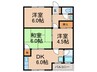 林コーポラス 3DKの間取り